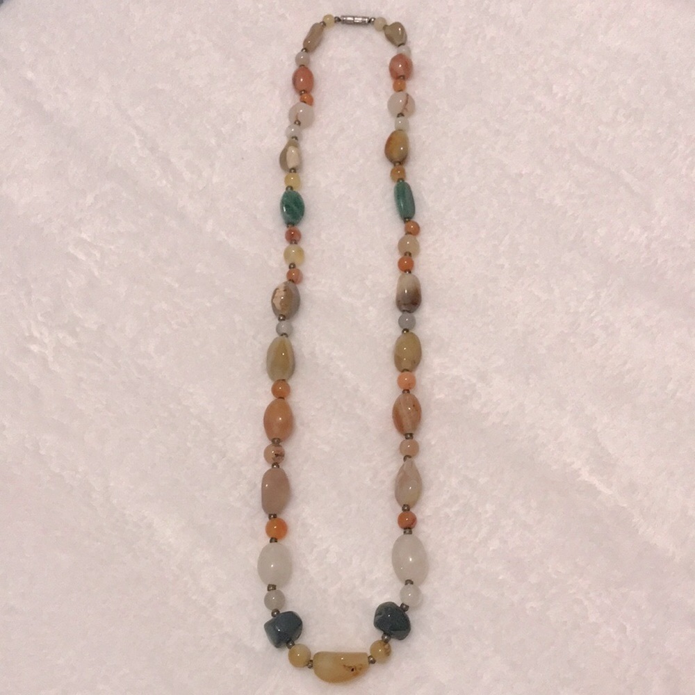 Handcrafted Multicolor Polished Stone Necklace